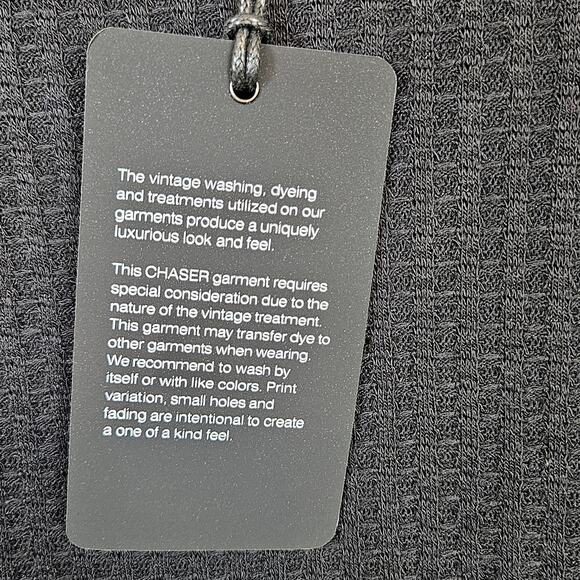 Chaser Black Waffle Knit Long Sleeve Top Size Medium - Picture 6 of 6